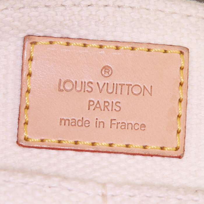 Sac bandoulière Louis Vuitton Antigua en toile blanche et marron - Detail D3