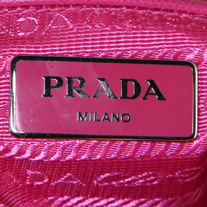 Prada Sac porté épaule en Re-Nylon shoulder bag in canvas and pink leather - Detail D3