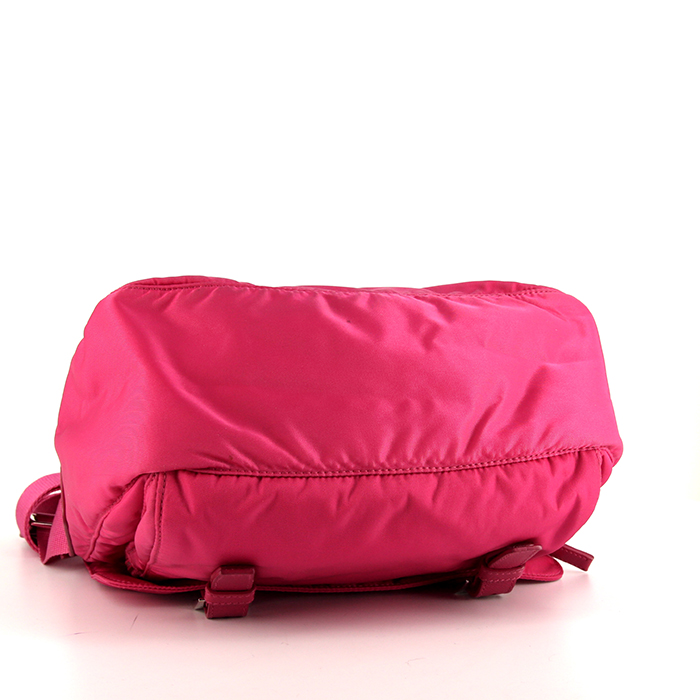 Prada Sac porté épaule en Re-Nylon shoulder bag in canvas and pink leather - Detail D4
