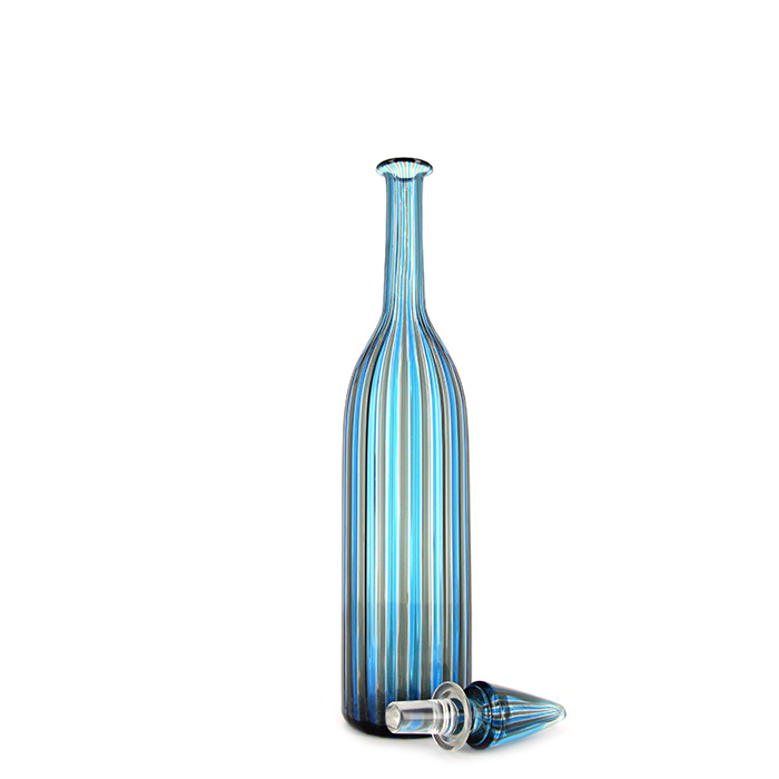 Gio Ponti & Paolo Venini, bouteille "Morandiane", en verre de Murano, manufacture de Venini, signée, création 1956 - Detail D1