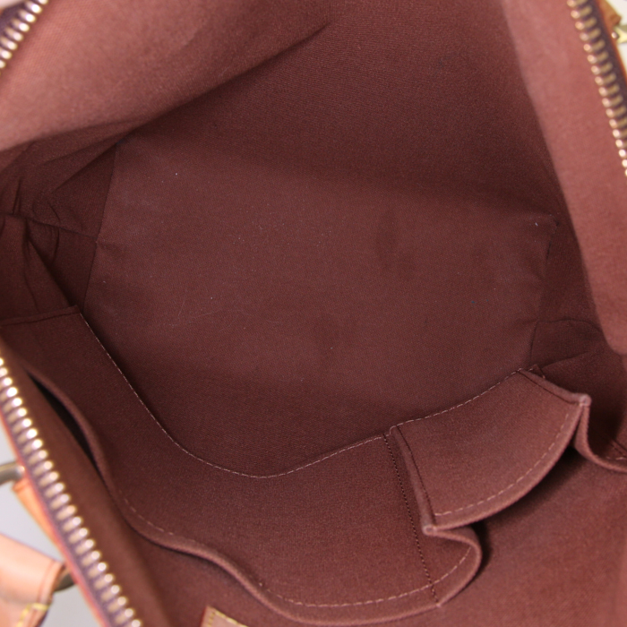 Borsa Louis Vuitton Lockit  in tela monogram marrone e pelle naturale - Detail D2