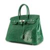 Hermes Birkin 35 cm handbag in Vert Emeraude porosus crocodile - 00pp thumbnail