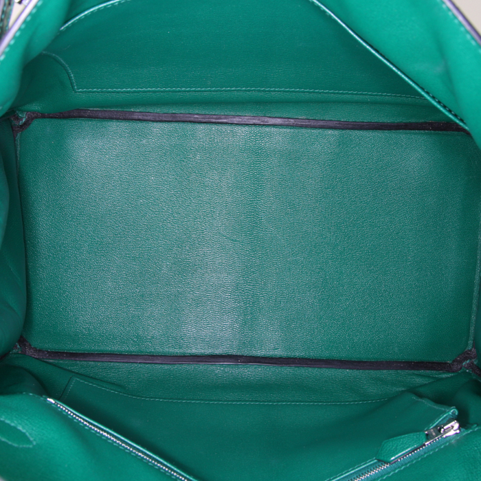 Sac à main Hermes Birkin 35 cm en crocodile porosus Vert Emeraude - Detail D2