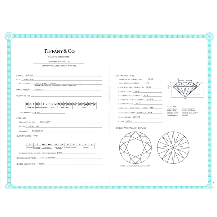 Sortija solitaria Tiffany 
Co Setting en platino y diamante - Detail D3