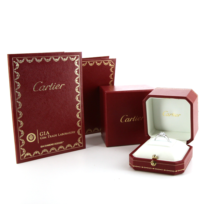 Anello solitario Cartier Ballerine in platino e diamanti - Detail D2