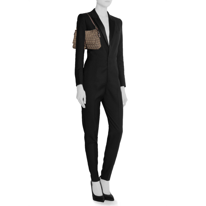 Bolso de mano Fendi Mamma Baguette en lona Monogram marrón y cuero marrón - Detail D1