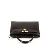 Hermès  Kelly 32 cm handbag  in black box leather - 360 Front thumbnail