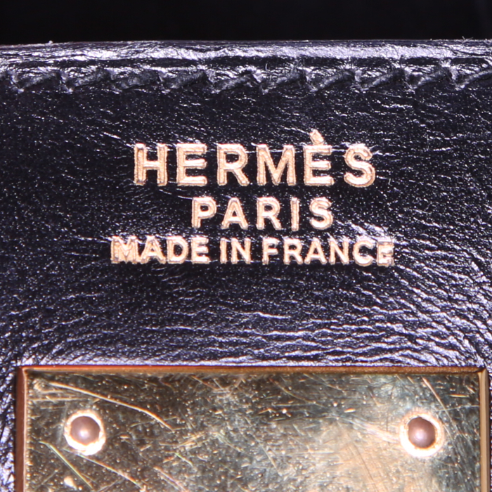 Borsa Hermès  Kelly 32 cm in pelle box nera - Detail D4