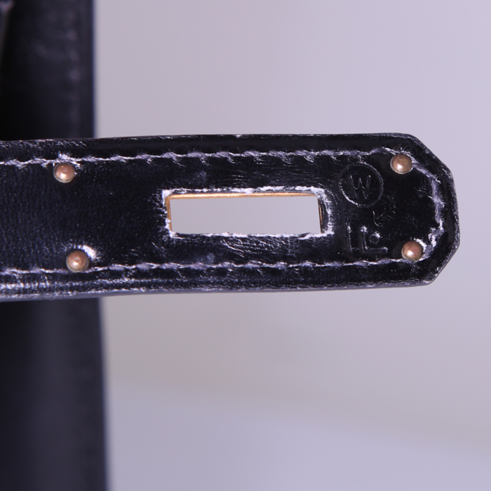 Bolso de mano Hermès  Kelly 32 cm en cuero box negro - Detail D5