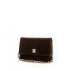 Chanel Vintage handbag in brown quilted velvet - 00pp thumbnail