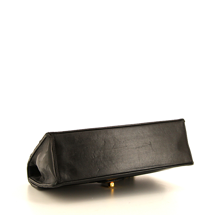 Bolso de mano Chanel  Vintage en cuero acolchado negro - Detail D5