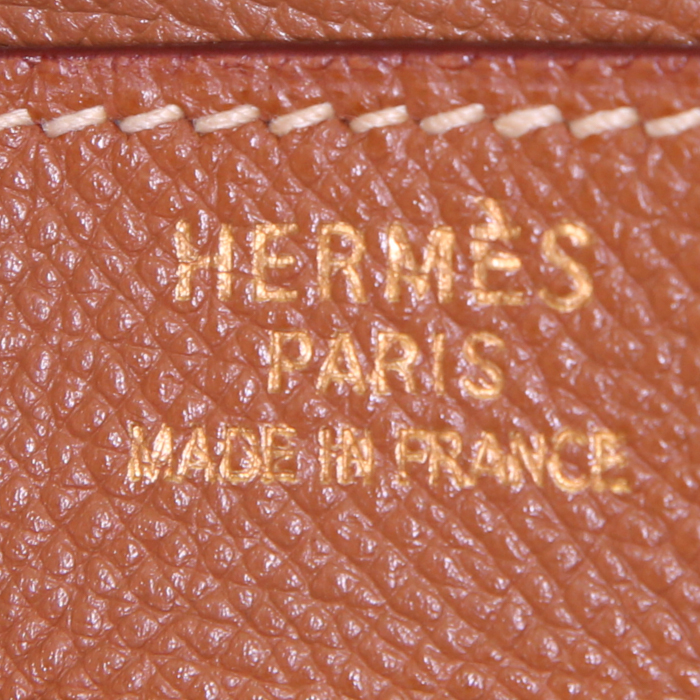 Sac à main Hermes Haut à Courroies en cuir epsom gold - Detail D3