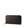 Chanel Zippé wallet in black quilted leather - 00pp thumbnail