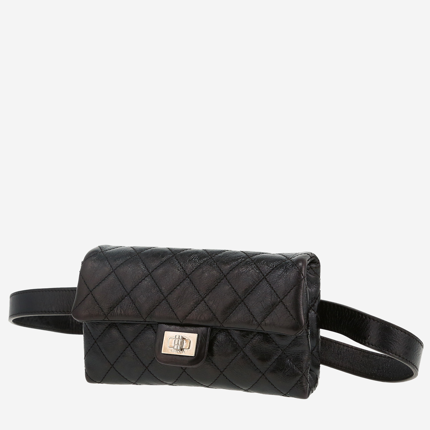 Chanel Chanel 2.55 - Pocket Hand clutch-belt in black quilted leather