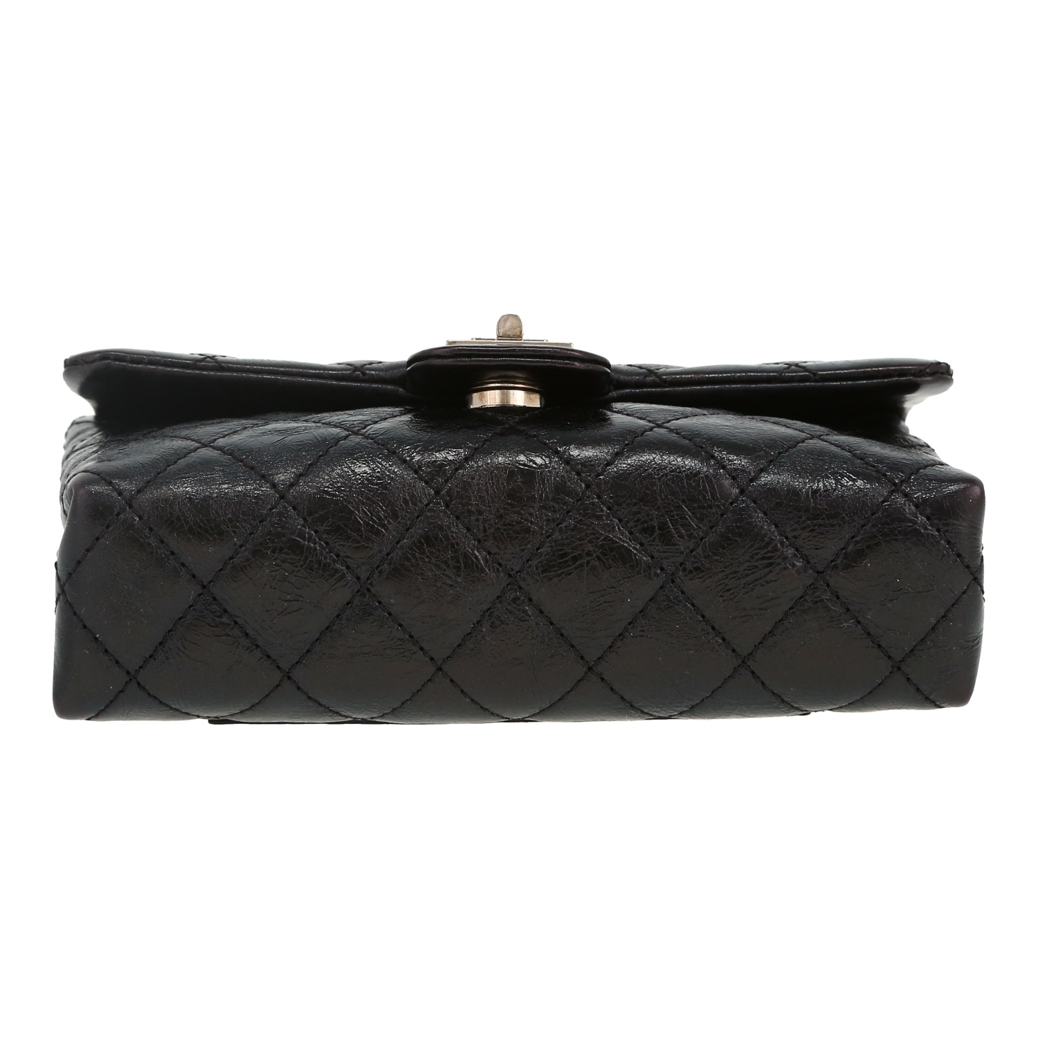 Bolsito-cinturón Chanel Chanel 2.55 - Pocket Hand en cuero acolchado negro - Detail D1