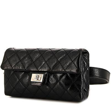 Bolsito-cinturón Chanel Chanel 2.55 - Pocket Hand en cuero acolchado negro