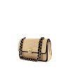 Bolso de mano Chanel Vintage en cuero acolchado beige y lona negra - 00pp thumbnail