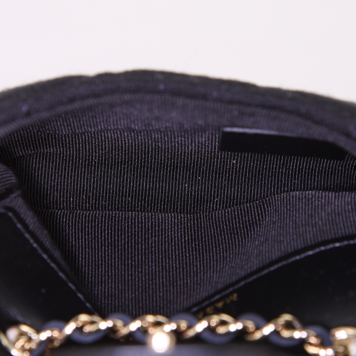 Pochette Chanel Pochette ceinture super mini en jersey noir - Detail D2