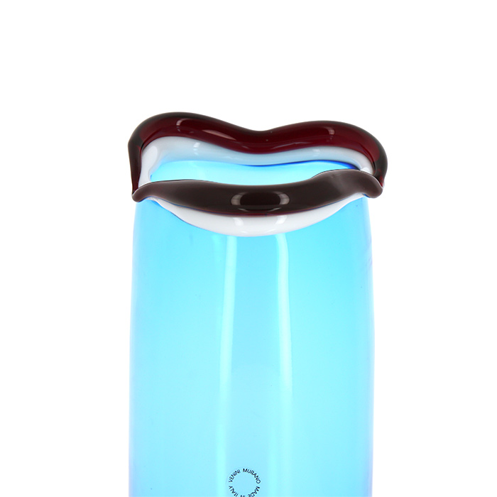 Fulvio Bianconi x Venini, vase "Sorriso", en verre de Murano bleu, signé et daté, de 1994 - Detail D1