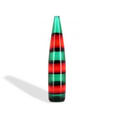 Fulvio Bianconi, vase-bouteille "A fasce orrizontali" modèle 4399,  en verre soufflé de Murano, réalisé pour Venini, signé, des années 1950
