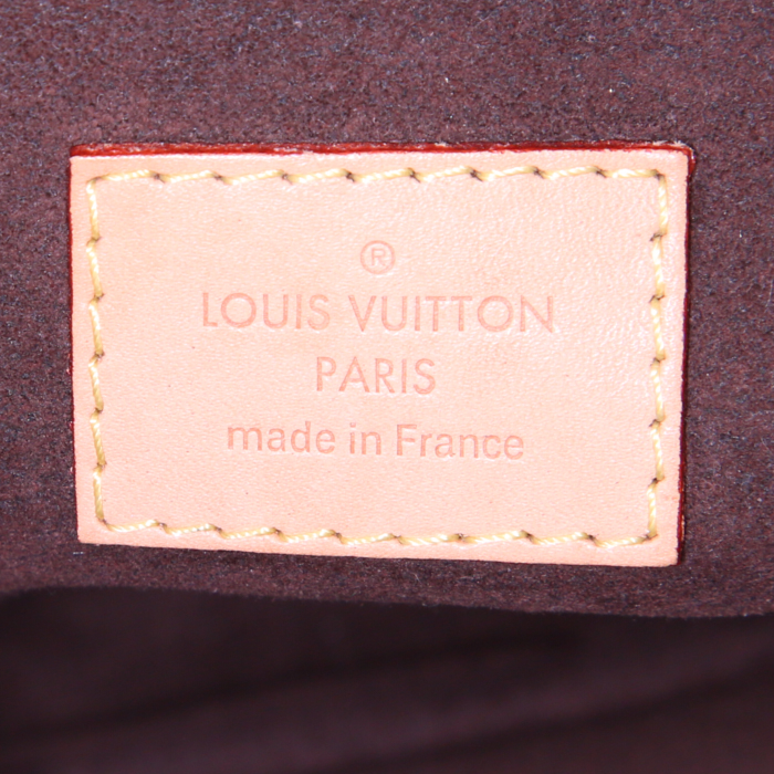 Bolso bandolera Louis Vuitton Metis en lona Monogram marrón y cuero natural - Detail D4