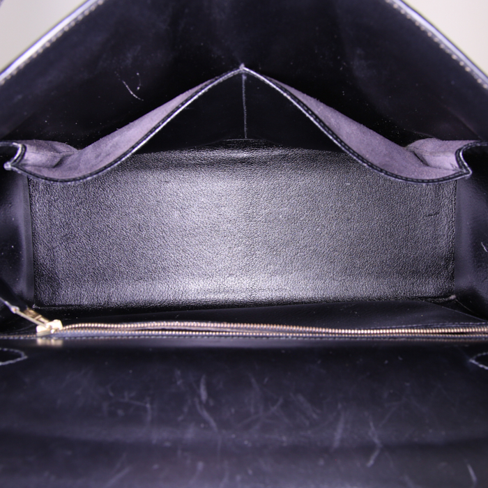 Bolso de mano Hermès  Kelly 32 cm en cuero box negro - Detail D3