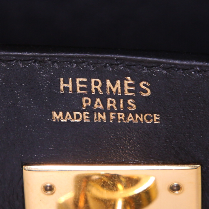 Hermès  Kelly 32 cm handbag  in black box leather - Detail D4