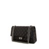 Chanel 2.55 handbag in black quilted grained leather - 00pp thumbnail