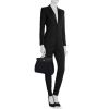Bolso bandolera Hermès Herbag - Shop Bag en lona negra y cuero negro - Detail D1 thumbnail