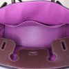 Hermes Birkin 30 cm handbag in chocolate brown box leather and purple piping - Detail D2 thumbnail