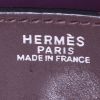 Borsa Hermes Birkin 30 cm in pelle box marrone cioccolato e profili viola - Detail D3 thumbnail