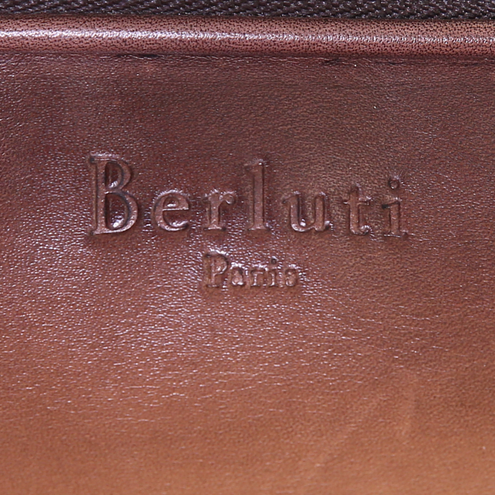 Sac à dos Berluti   en cuir dégradé marron et toile noire - Detail D3