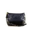 Chanel Gabrielle  large model shoulder bag in blue quilted leather and black smooth leather - 360 thumbnail