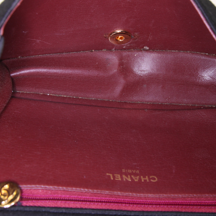Chanel Mademoiselle Vintage handbag in black quilted jersey - Detail D2