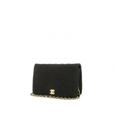 Sac à main Chanel Mademoiselle Vintage en jersey matelassé noir