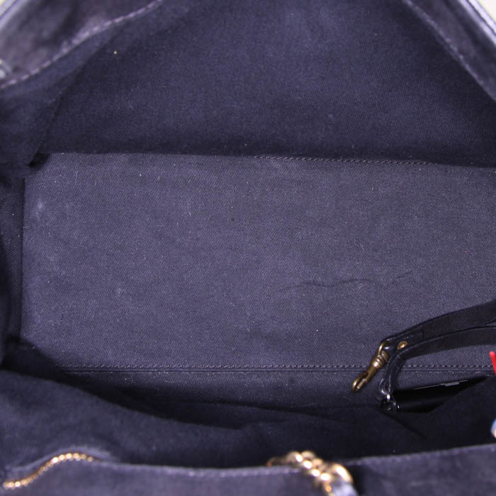 Sacoche Jerome Dreyfuss Edouard en cuir noir et daim noir - Detail D3