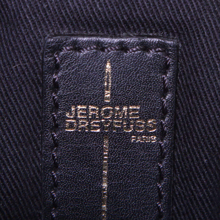 Jerome Dreyfuss Edouard bag in black leather and black suede - Detail D4