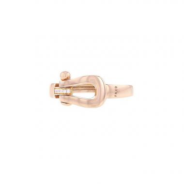 Fred Force 10 medium model ring in pink gold and diamonds