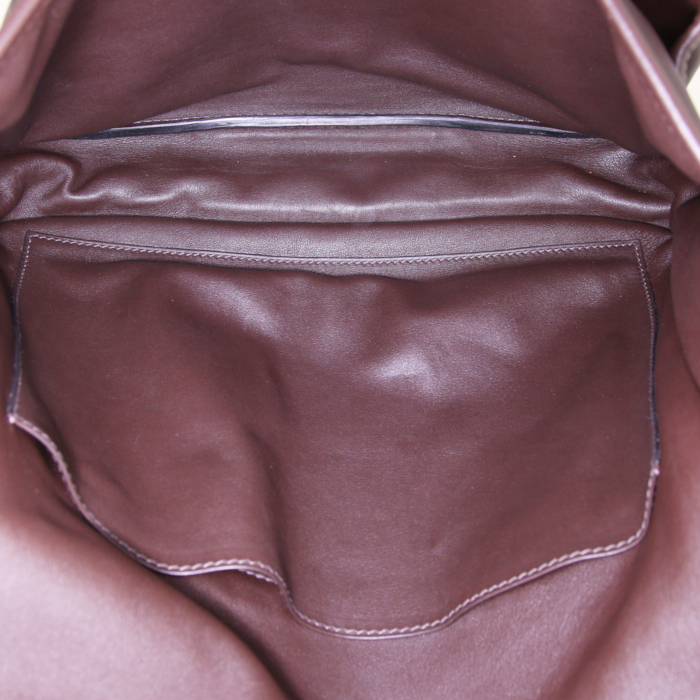 Borsa a tracolla Hermès Etrivière II Folder in pelle Swift marrone - Detail D2