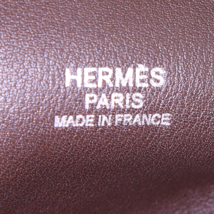 Borsa a tracolla Hermès Etrivière II Folder in pelle Swift marrone - Detail D3