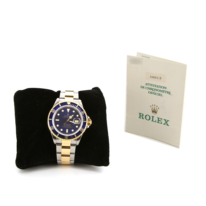 Montre Rolex Submariner Date en or et acier Ref : 16613 Vers 1996 - Detail D2