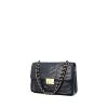 Chanel Vintage handbag in navy blue quilted leather and navy blue canvas - 00pp thumbnail