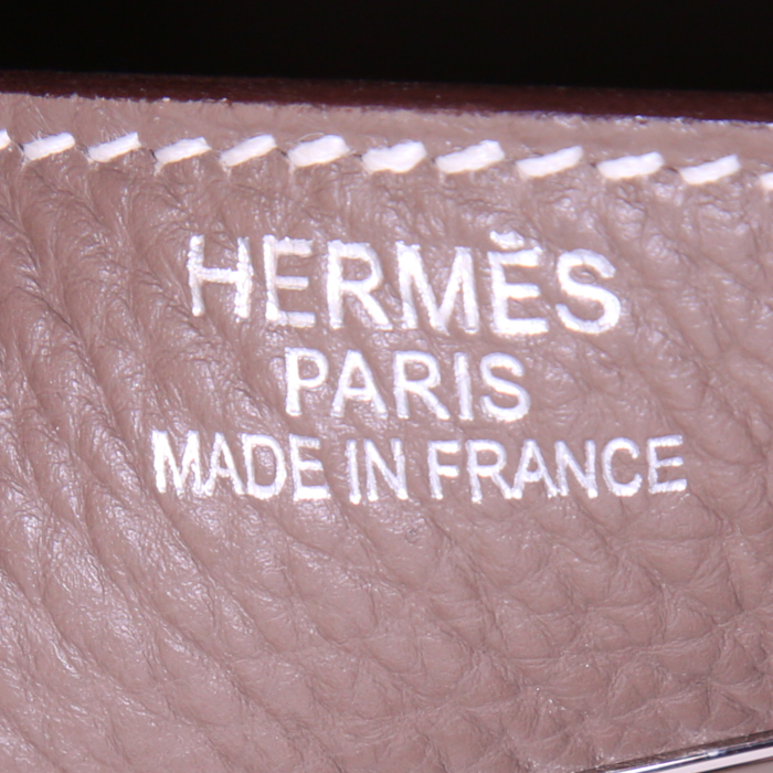 Sac à main Hermes Birkin 35 cm en cuir togo étoupe - Detail D3