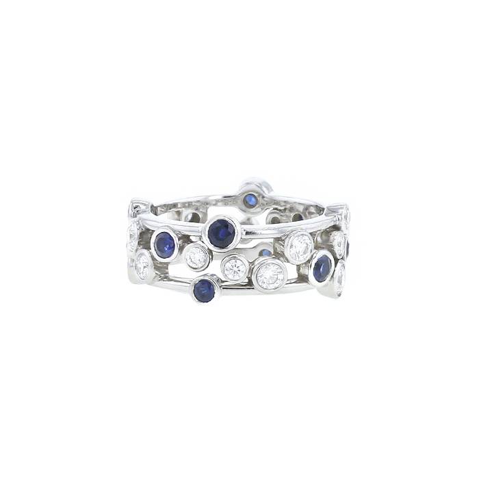 Anello Tiffany & Co Bubbles in platino,  zaffiri e diamanti - 00pp