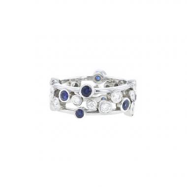 Sortija Tiffany & Co Bubbles en platino,  zafiros y diamantes