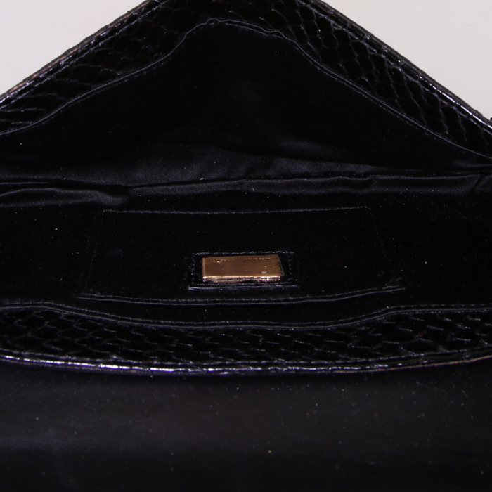 Fendi handbag in black, green and brown python - Detail D2