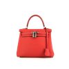 Bolso de mano Hermès  Kelly 25 cm en cuero togo rojo Pivoine - 360 thumbnail