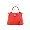 Hermes Kelly 25 cm handbag in red Pivoine togo leather - 360 thumbnail