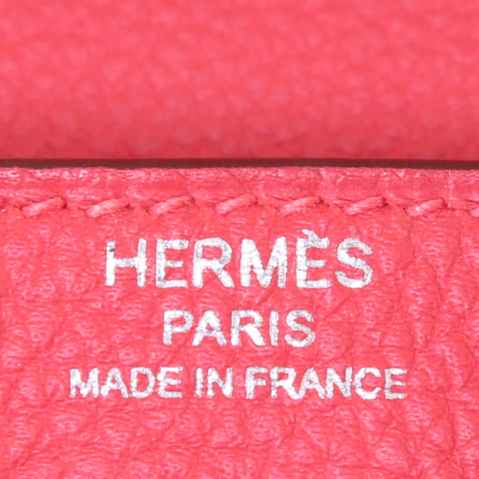 Borsa Hermès  Kelly 25 cm in pelle togo rosso Pivoine - Detail D5