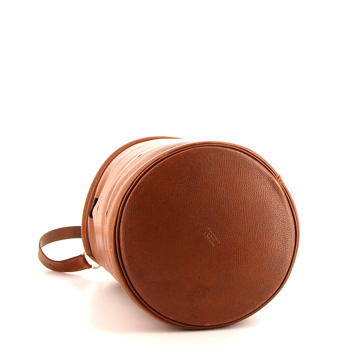 Sac à main Hermes Mangeoire en cuir Courchevel gold - Detail D4